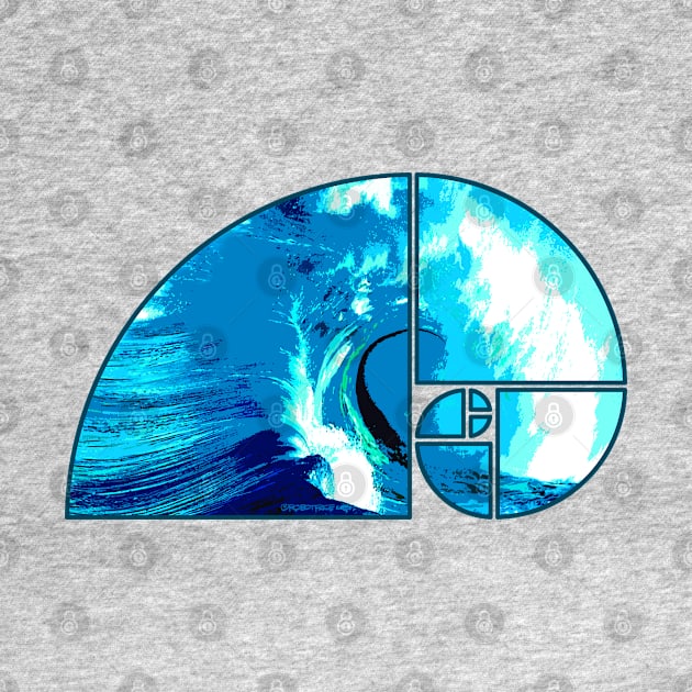 Ocean Wave Fibonacci Spiral by robotface